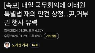 내일 국무회의에 이태원특별법 재의 안건 상정…尹,거부권 행사 유력