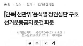 선관위 '윤석열 정권심판' 구호 선거운동금지 문건 파문