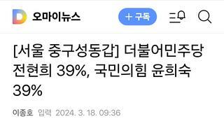 중구 성동갑 갤럽, 여조꽃 비교