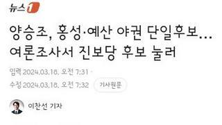 양승조, 홍성·예산 야권 단일후보…여론조사서 진보당 후보 눌러