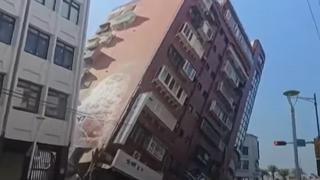 대만 강진 여파 건물 사진