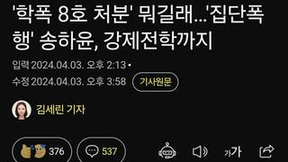 '학폭 8호 처분' 뭐길래…'집단폭행' 송하윤, 강제전학까지