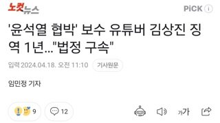 '윤석열 협박' 보수 유튜버 김상진 징역 1년…