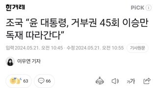 조국 “윤 대통령, 거부권 45회 이승만 독재 따라간다”