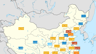 중국 지역별 1인당 GDP