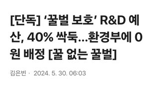 단독] ‘꿀벌 보호’ R&D 예산, 40% 싹둑…환경부에 0원 배정