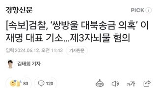 [속보]검찰, ‘쌍방울 대북송금 의혹’ 이재명 대표 기소…제3자뇌물 혐의