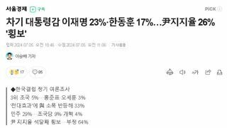 차기 대통령감 이재명 23%·한동훈 17%…尹지지율 26% '횡보'