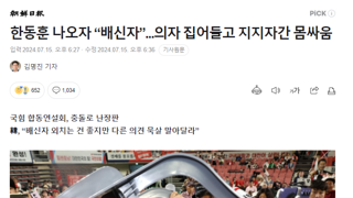 어리둥절한 국힘 패싸움 기사 댓글