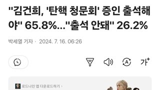 김건희, '탄핵 청문회' 증인 출석해야 65.8%…