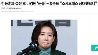 한동훈과 싸운후 나경원 '눈물'…홍준표 