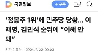 ‘정봉주 1위’에 민주당 당황… 이재명, 김민석 순위에 “이해 안 돼”
