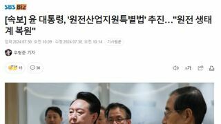 [속보] 윤 대통령, '원전산업지원특별법' 추진…