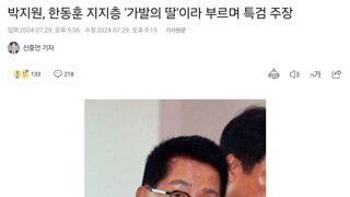 박지원, 한동훈 지지층 '가발의 딸'이라 부르며 특검 주장