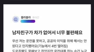 남친이 차가 없어서 불편하다는 블라녀