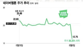 '네이버' 믿고 184억원어치 샀는데…웹툰 38% 폭락에 개미 '패닉'