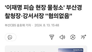 '이재명 피습 현장 물청소' 부산경찰청장·강서서장 