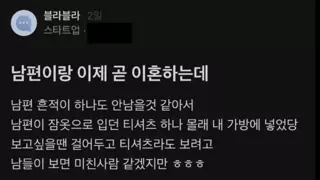 남편이랑 이혼한다는 블라녀