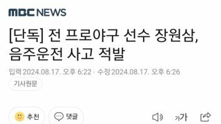 전 프로야구 선수 장원삼, 음주운전 사고 적발