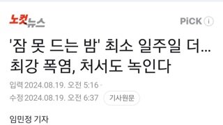 '잠 못 드는 밤' 최소 일주일 더…최강 폭염, 처서도 녹인다