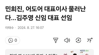 민희진, 어도어 대표이사 물러난다…김주영 신임 대표 선임