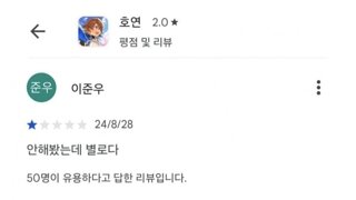 Nc호연 리뷰, 안 해봤지만 1점 주는자 vs 리뷰 읽지 않고 매크로 답변