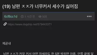 19) 남편 ㅈㅈ가 너무커서 세수가 싫어짐