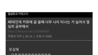 40대가 커뮤에 글쓰는법 공부해서 익힘