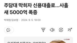 주담대 막히자 신용대출로…사흘 새 5000억 폭증