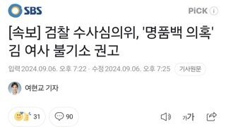 [속보] 검찰 수사심의위, '명품백 의혹' 김 여사 불기소 권고