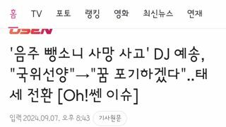 음주 뺑소니 사망 사고' DJ 예송, 