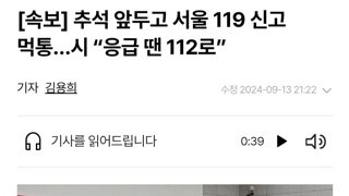 서울지역 119 먹통이랍니다..