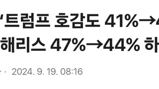 갤럽 “트럼프 호감도 41%→46% 상승, 해리스 47%→44% 하락”