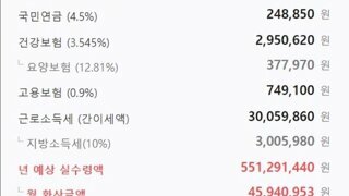 연봉 10억 실수령액....