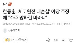 한동훈, '체코원전 대손실' 야당 주장에 