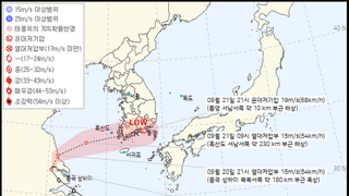 급커브하는 태풍