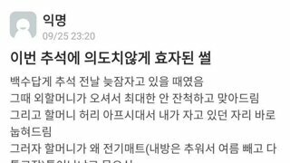 의도치않게 효자가 된 백수