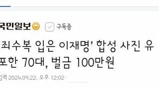 죄수복 입은 이재명’ 합성 사진 유포한 70대, 벌금 100만원