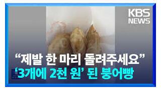 3개에 2천원된 붕어빵