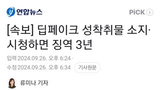 [속보] 딥페이크 성착취물 소지·시청하면 징역 3년