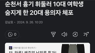 순천서 흉기 휘둘러 10대 여학생 숨지게 한 20대 용의자 체포