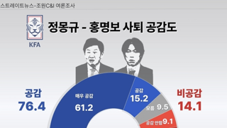 정몽규·홍명보 사퇴 공감도 여론조사 결과