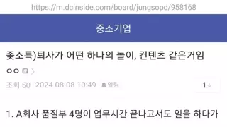 ㅈ소특) 퇴사가 어떤 하나의 놀이, 컨텐츠 같은거임