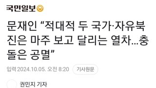 문재인 “적대적 두 국가·자유북진은 마주 보고 달리는 열차…충돌은 공멸”