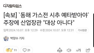 [속보] `동해 가스전 시추 예타받아야` 주장에 산업장관 