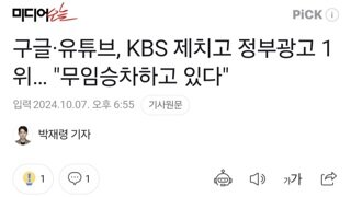 구글·유튜브, KBS 제치고 정부광고 1위… 