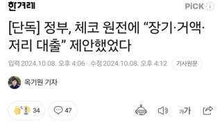 [단독] 정부, 체코 원전에 “장기·거액·저리 대출” 제안했었다