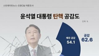 오늘자 윤석열 탄핵 공감도