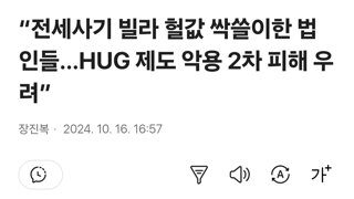 “전세사기 빌라 헐값 싹쓸이한 법인들…HUG 제도 악용 2차 피해 우려”