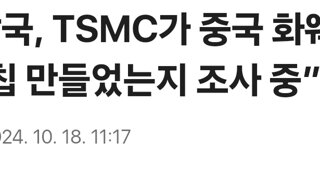 미 당국, TSMC가 중국 화웨이 위해 AI칩 만들었는지 조사 중